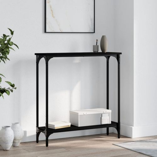 Table Console - Table D'entrée Noir 75x22,5x75 Cm Bois D'ingénierie