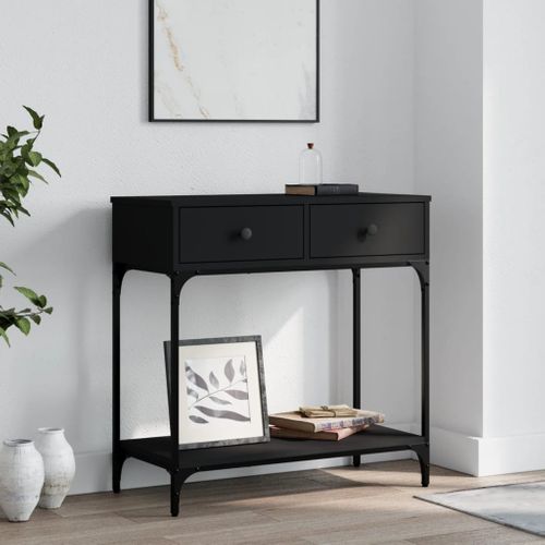 Table Console - Table D'entrée Noir 75x34,5x75 Cm Bois D'ingénierie