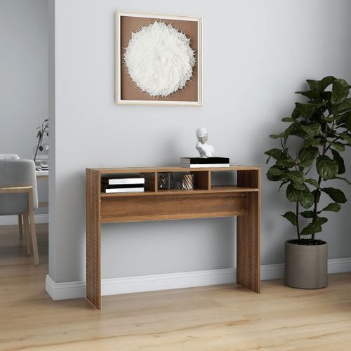 Table Console - Table D'entrée Chêne Marron 105x30x80 Cm Bois D'ingénierie