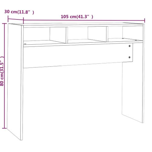 Table Console - Table D'entrée Chêne Marron 105x30x80 Cm Bois D'ingénierie