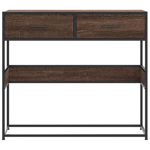Table Console - Table D'entrée Chêne Marron 90x35x80 Cm Bois D'ingénierie