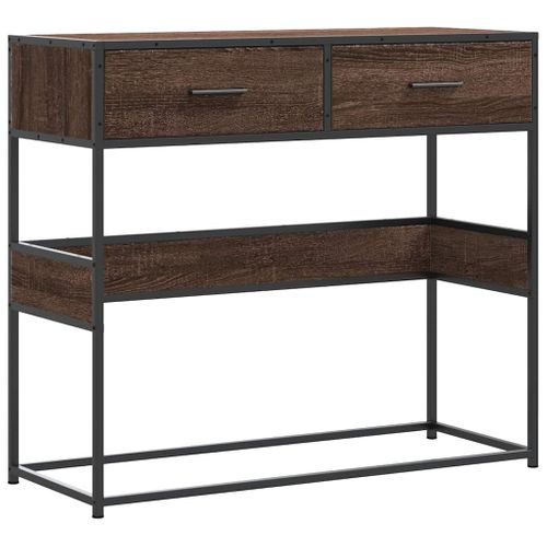 Table Console - Table D'entrée Chêne Marron 90x35x80 Cm Bois D'ingénierie