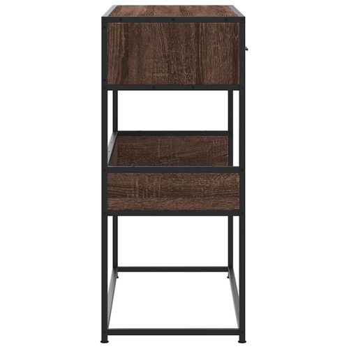 Table Console - Table D'entrée Chêne Marron 90x35x80 Cm Bois D'ingénierie