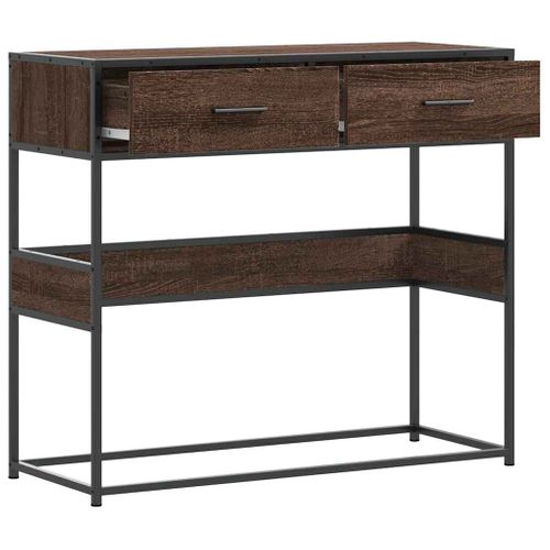 Table Console - Table D'entrée Chêne Marron 90x35x80 Cm Bois D'ingénierie