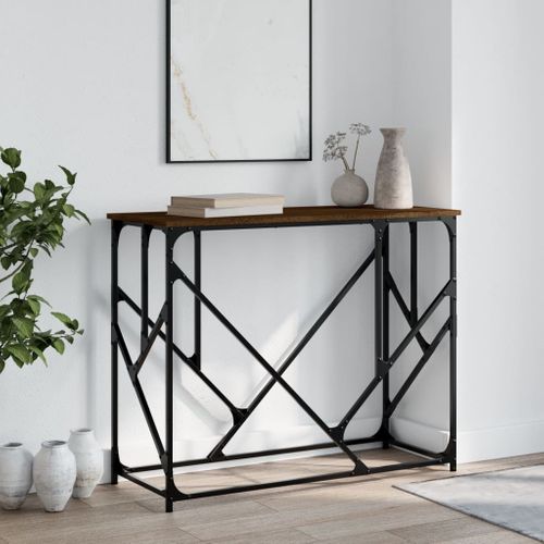 Table Console - Table D'entrée Chêne Marron 100x40x80 Cm Bois D'ingénierie