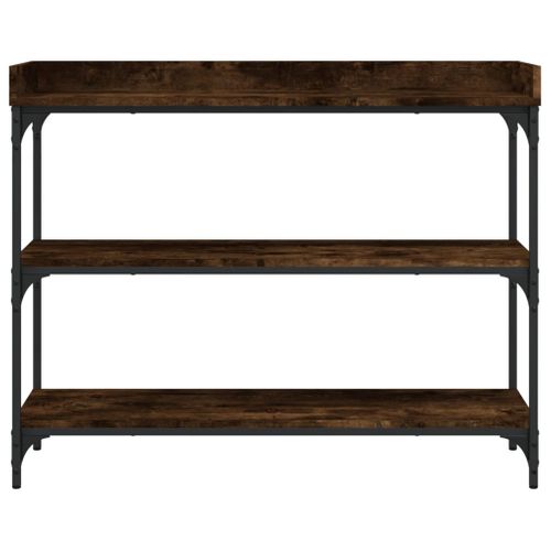 Table Console - Table D'entrée Avec Étagères Chêne Fumé 100x30x80 Cm