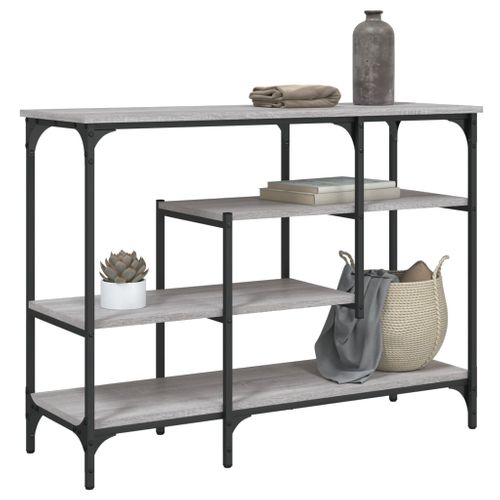 Table Console - Table D'entrée Avec Étagères Sonoma Gris 100x35x75 Cm