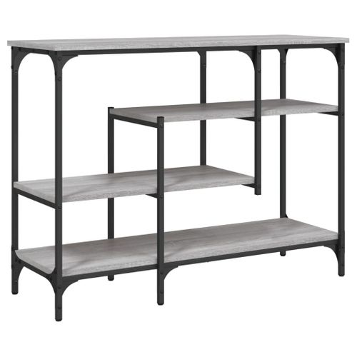 Table Console - Table D'entrée Avec Étagères Sonoma Gris 100x35x75 Cm