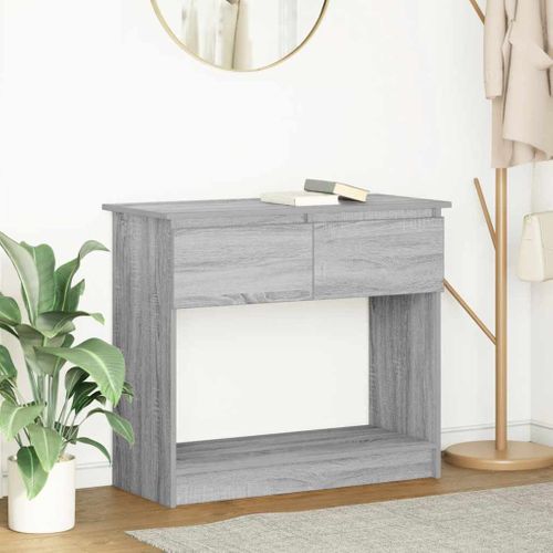 Table Console - Table D'entrée Avec Tiroirs Sonoma Gris 85,5x38,5x74,5 Cm