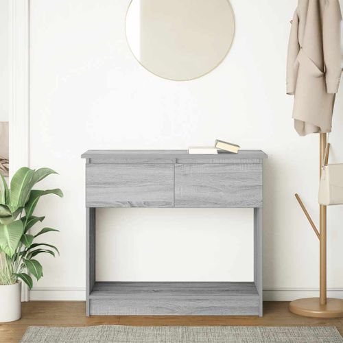 Table Console - Table D'entrée Avec Tiroirs Sonoma Gris 85,5x38,5x74,5 Cm