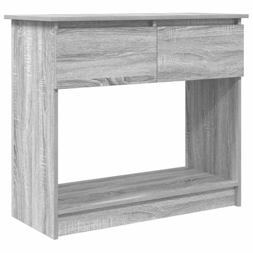 Table Console - Table D'entrée Avec Tiroirs Sonoma Gris 85,5x38,5x74,5 Cm