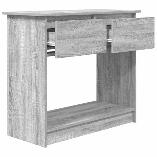 Table Console - Table D'entrée Avec Tiroirs Sonoma Gris 85,5x38,5x74,5 Cm