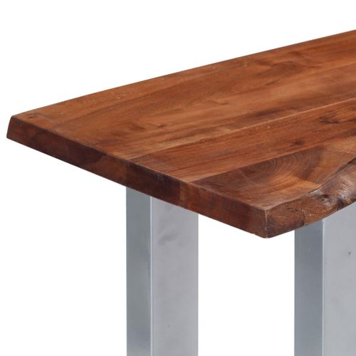 Table Console - Table D'entrée 115x35x76 Cm Bois D'acacia Massif Et Fer
