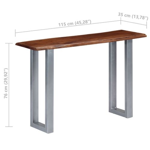 Table Console - Table D'entrée 115x35x76 Cm Bois D'acacia Massif Et Fer