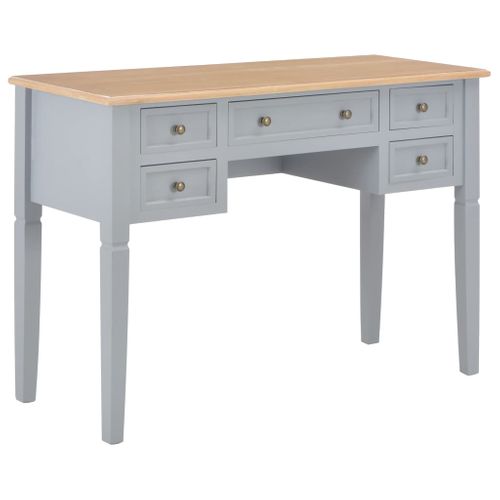 Bureau D'ordinateur - Bureau Droit - Bureau D'étude Gris 109,5 X 45 X 77,5 Cm Bois