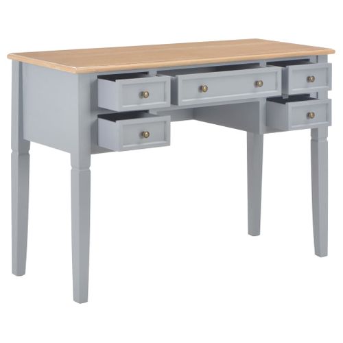 Bureau D'ordinateur - Bureau Droit - Bureau D'étude Gris 109,5 X 45 X 77,5 Cm Bois
