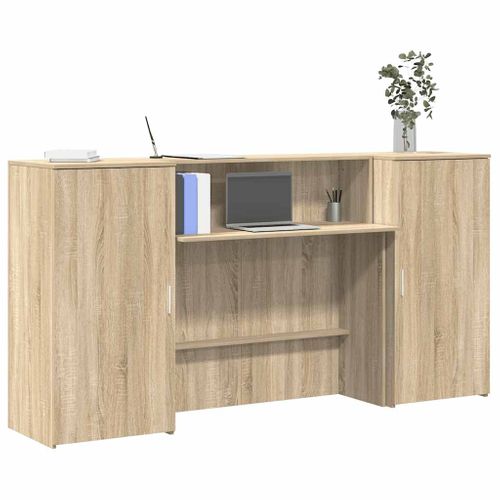 Bureau D'ordinateur - Bureau D'étude Réception Chêne Sonoma 200x50x103,5 Cm Bois D'ingénierie