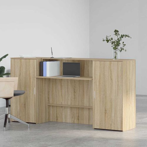 Bureau D'ordinateur - Bureau D'étude Réception Chêne Sonoma 200x50x103,5 Cm Bois D'ingénierie