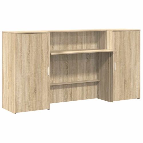 Bureau D'ordinateur - Bureau D'étude Réception Chêne Sonoma 200x50x103,5 Cm Bois D'ingénierie