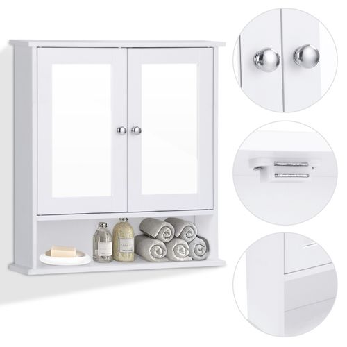 Armoire De Toilette Armoire Murale Pour Aalle De Bains Armoire à Pharmacie Portes Miroir En Mdf