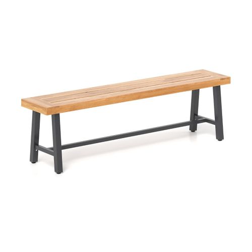 Banc D'extérieur Banc De Jardin Pour 3 Personnes Capacité 360kg Sans Dossier 160x32x45cm Bois