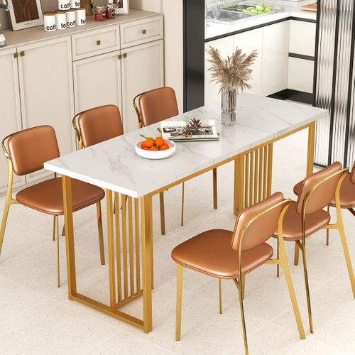 Table à Manger Moderne Pour 6-8 Personnes Table De Cuisine Rectangulaire 160 Cm