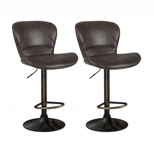 Lot De 2 Tabourets De Bar Chaises Haute De Bar Pivotants Industrielle Avec Repose-pieds