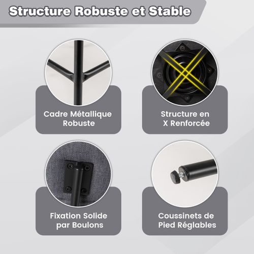 Lot De 2 Tabourets De Bar De 63,5 Cm Pivotants à Hauteur De Comptoir Siège Et Dossier Rembourrés