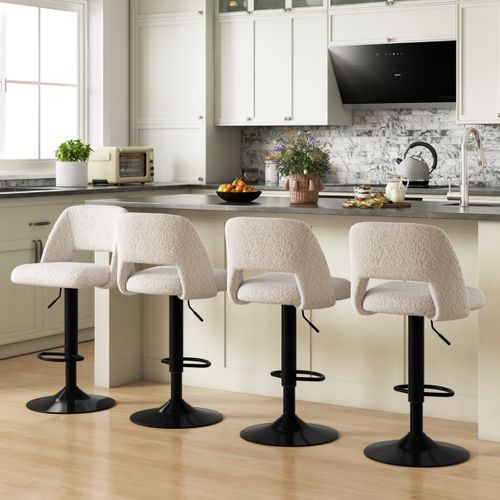 Lot De 2 Tabourets De Bar Chaises De Bar Pivotants Réglables Avec Dossiers Et Repose-pieds