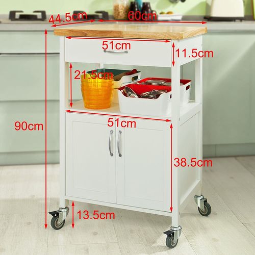 Meuble De Rangement à Roulettes, Caisson Roulant, Chariot L60xh90xp44cm, Fkw22-wn