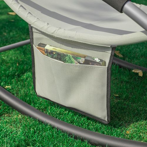 Bain De Soleil Chaise Longue Fauteuil à Bascule Avec Appui-tête Et Pochette Latérale, Ogs28-mi