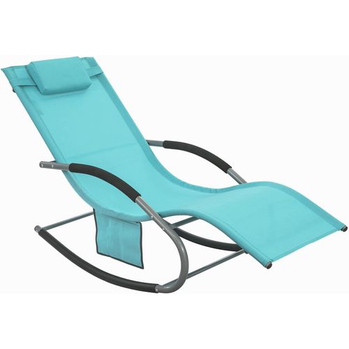 Bain De Soleil Chaise Longue Fauteuil à Bascule Avec Appui-tête Et Pochette Latérale, Ogs28-hb