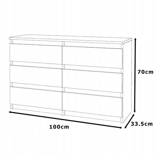 Commode Blanche Vintage 100 Cm – 6 Tiroirs – Meuble TV / Rangement Salon