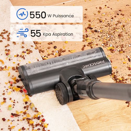 P11 Mopping - Aspirateur Balai Sans Fil, Aspirateur Sans Fil, Réservoir d'eau 340ml, 55000 Pa, 550W