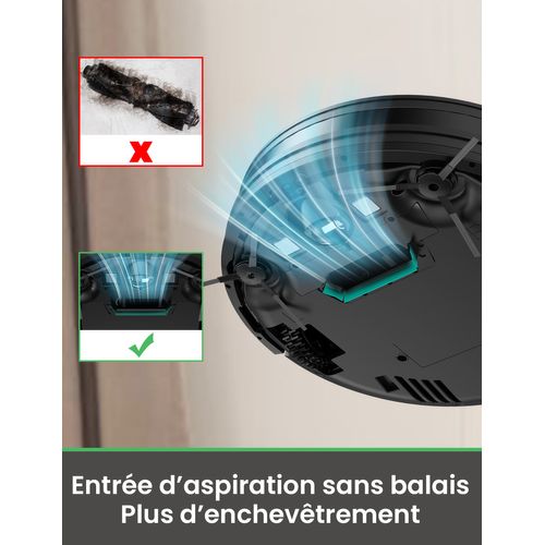 Cleanova W6-3000pa Aspirateur Robot-140min Autonomie-connecté Alexa/app/ifttt-ultra Mince Silencieux
