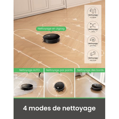 Cleanova W6-3000pa Aspirateur Robot-140min Autonomie-connecté Alexa/app/ifttt-ultra Mince Silencieux