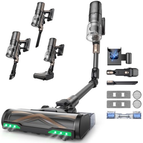 Aspirateur Balai sans Fil PO20, Sec/Humide OnePass, 70Min/70Kpa, Tube Pliable, Aspiration et Lavage