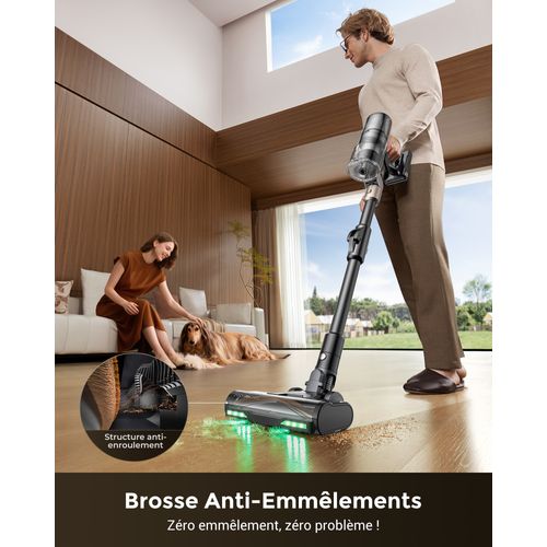 Aspirateur Balai sans Fil PO20, Sec/Humide OnePass, 70Min/70Kpa, Tube Pliable, Aspiration et Lavage