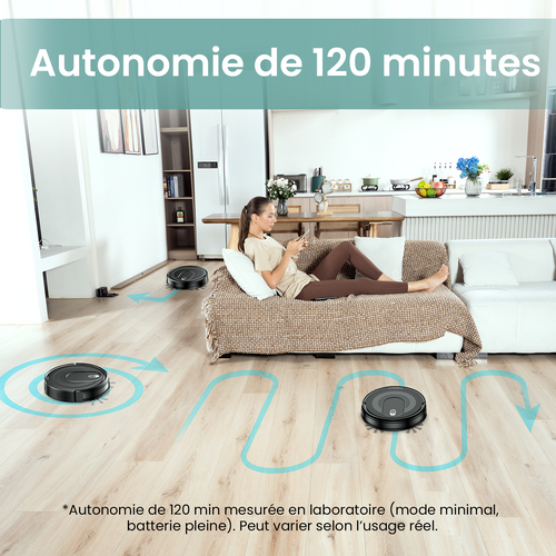 Cleanova W6plus-5000pa Aspirateur Robot-120min Autonomie-alexa/app/ifttt-ultra Mince Silencieux