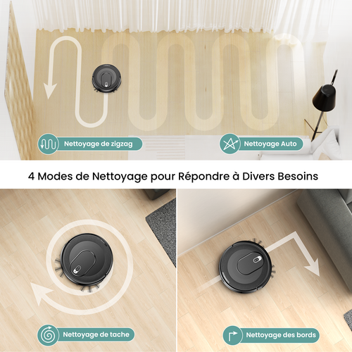 Cleanova W6plus-5000pa Aspirateur Robot-120min Autonomie-alexa/app/ifttt-ultra Mince Silencieux