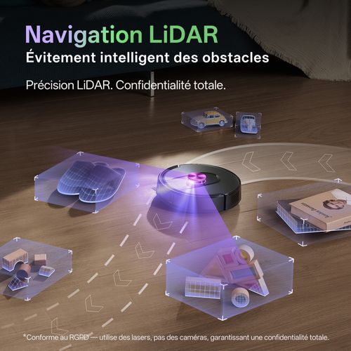 Cleanova W15-aspirateur Robot Laveur 10000pa-200min Autonomie-bac 4l-navigation Lds-apple Watch,etc