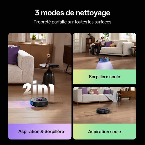 Cleanova W15-aspirateur Robot Laveur 10000pa-200min Autonomie-bac 4l-navigation Lds-apple Watch,etc