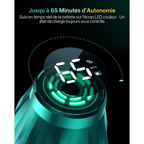 Blitz V15 Max-70kpa/580w Aspirateur Balai Sans Fil-65min Autonomie-écran LED-bac 1.5l