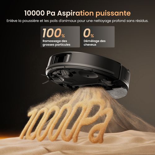 Qo20 Plus Robot Aspirateur Laveur 10,000pa Avec Station Sans Sac Vidage Automatique, 200min, 4l