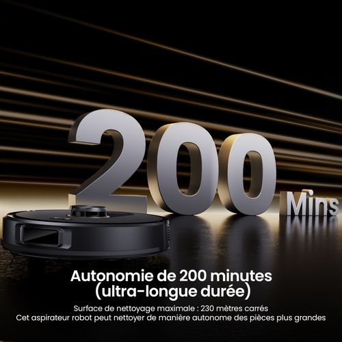Qo20 Plus Robot Aspirateur Laveur 10,000pa Avec Station Sans Sac Vidage Automatique, 200min, 4l