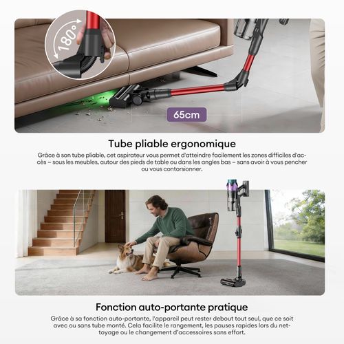 Vortex Aspirateur Balai Sans Fil Tube Pliable Bleu Et Gris 450w F45p pas cher