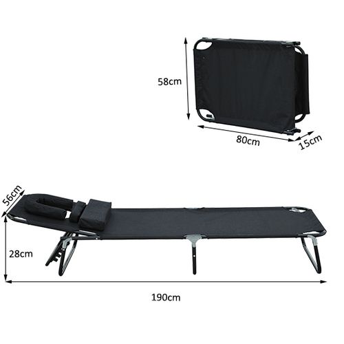 Bain De Soleil Inclinable Pliable Noir