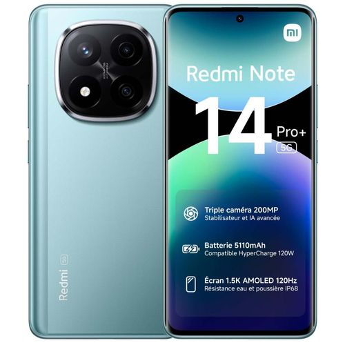 Smartphone Xiaomi Redmi note 14 pro+ 5g bleu 512Go