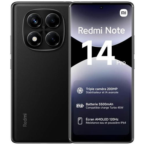 Smartphone Xiaomi Redmi note 14 pro noir 512Go
