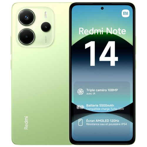 Redmi Note 14 16,9 Cm (6.67") Double Sim Hybride 4g USB Type-c 8 Go 256 Go 5500 Mah Vert